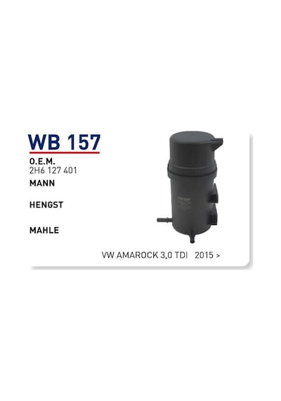 WUNDER WB157 Mazot Filtresi VW Amarock 3,0 TDI 2015 -