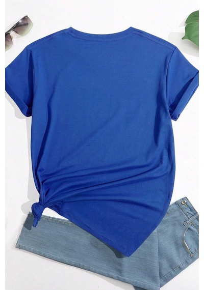 Unisex Kafadar Ayılar Tasarım Tshirt Mavi