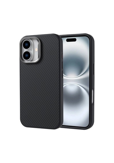 Apple Uyumlu iPhone 16 Kılıf M-safe Şarj Özellikli Karbon Fiber Görünümlü Zore Troy Kapak Çok Renkli