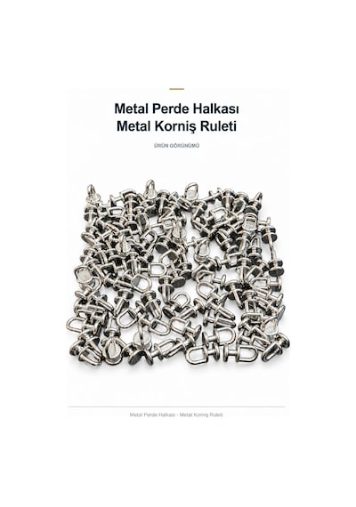 25 Adet - Metal Perde Halkası - Metal Korniş Ruleti Gümüş