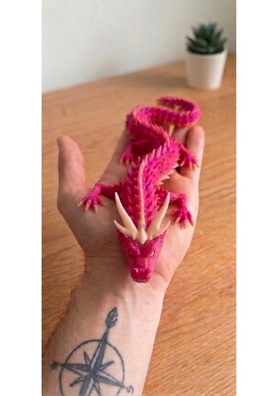 Hareketli Ejderha Figürü Pembe
