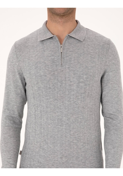 Pierre Cardin Erkek Açık Gri Melanj Kazak /triko 50315729-vr091 Açık Gri Melanj