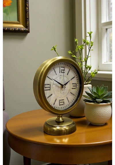 River World Masa Saati Eskitme Metal 25 Cm X 20 Cm Premium Vintage Eskitme Çok Renkli