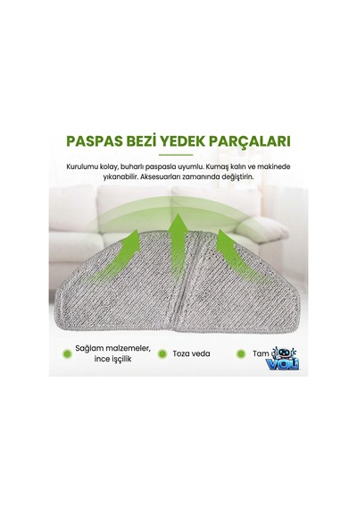 Midea M8+ Uyumlu Yedek Mop Bezi 2 Adet