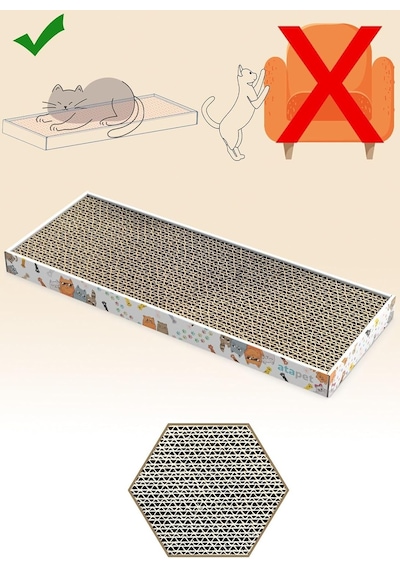 Tr Ata Home Tırmata Yeni Ürün Doğal Düz Karton Kedi Tırmalaması Kedi Tırmalama Tahtası Kartonu 47x17 Cm 2 Adet
