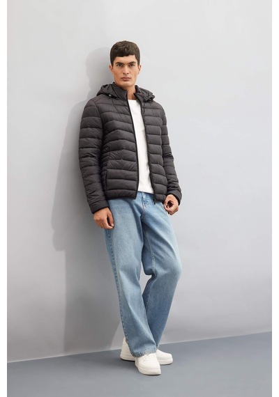 DeFacto Su İtici Hafif Şişme Mont Slim Fit Dar Kesim Kapüşonlu Fermuarlı Cepli Mevsimlik N4661AZ25SPBK27 DeFacto Su İtici Hafif Şişme Mont Slim Fit Dar Kesim Kapüşonlu Fermuarlı Cepli Mevsimlik N4661AZ25SPBK27