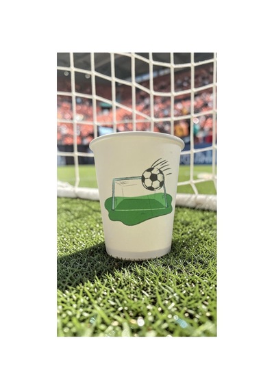 Futbol Topu-maç-kale Doğumgünü Parti Temalı Tek Kullanımlık 7 Oz 100 Adet Karton Bardak 1