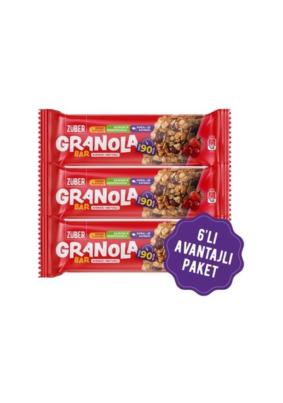 Granola Bar Kırmızı Meyveli 25g X 6 Adet