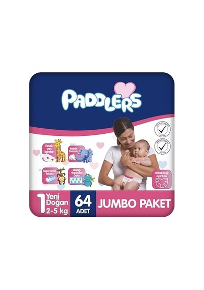 Yenidoğan Bebek Bezi 1 Numara 2-5 Kg 64 Adet Jumbo Paket