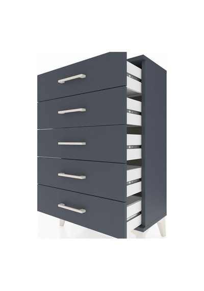Arges Komodin 5 Çekmeceli 60x30x96 Antrasit-antrasit Antrasit