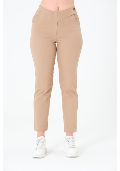 Sortie Collection Tek Düğmeli Gabardin Pantalon Bej