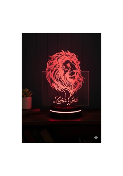 Sevgiliye/erkeğe Özel İsim Yazılı Aslan Lamba