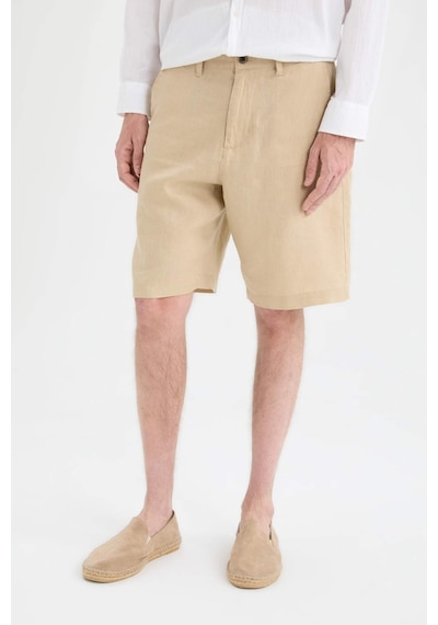 DeFacto %100 Keten Regular Fit Yazlık Bermuda Şort D9931AX25SMBG732