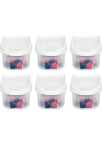 Moonstar Kuru Gıda Bakliyat Saklama Kabı 600 Ml 6 Lı Set Beyaz-Ma Çok Renkli