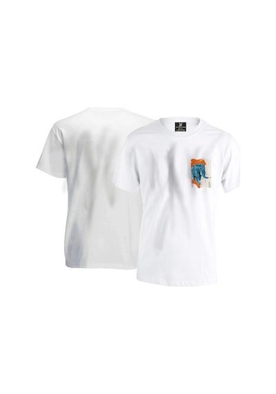 Elephant Tasarım T-shirt - Beyaz