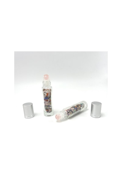 Yıldız Doğal Taş Sertifikalı Çakra Doğal Taş Esans Şişesi + Roller Masaj Aleti 10 ML