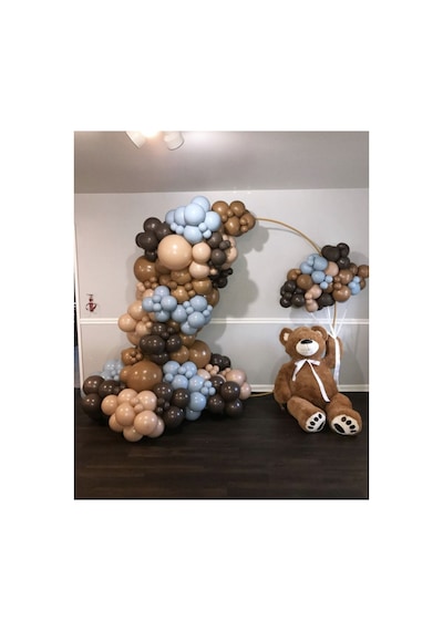 Pastel Çikolata Kahve Sütlü Kahve Karamel ve Mavi Cam Rengi Balon Zinciri 100 Adet Mix