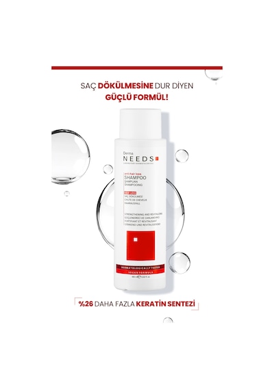 Derma Needs Saç Dökülmesi Karşıtı Şampuan 400 ML Güçlendirici Amino Asit, Biotin, B3/b5/b7 Vitamin Sülfatsız