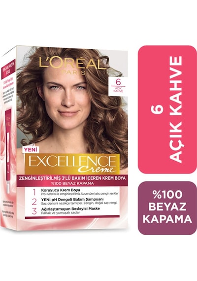 Loreal Excellence Saç Boyası 6 Açık Kahve (367846850)