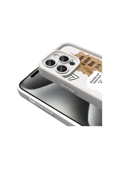 Nourthkiingdom Apple Uyumlu iPhone 14 Pro Kılıf Kamera Korumalı Baskılı Arka Yüzey Nrtk Klas Kapak - Beyaz Beyaz