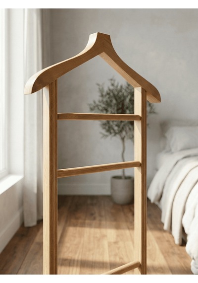 Gündays Home Tekli Dilsiz Uşak Naturel Masif Gürgen Ağacı El Yapımı Askılık Natural