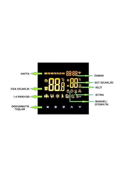 Smart 220v 16A Cep Telefonu Kontrollü Akıllı Termostat