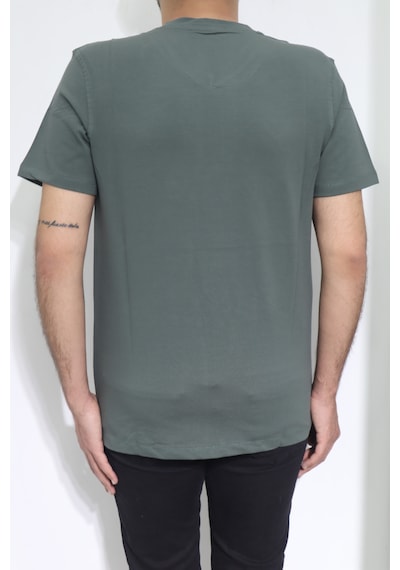 Santa Dmctekstil Erkek Düz Spor Kesim Kalıbı Rahat V Yaka T-shirt Haki