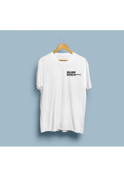 Oversize Open House Festival Unisex T-shirt Beyaz