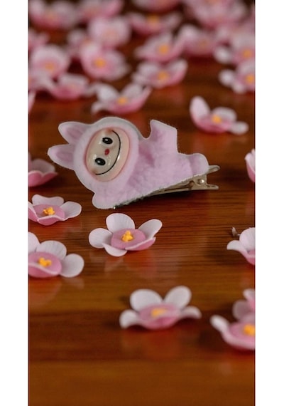 Labubu Model Çocuk Pens Toka Pembe Renk 8cm Çok Renkli