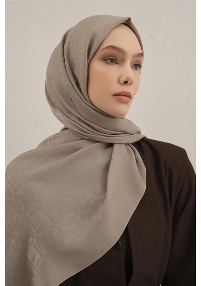 Armine Lyocell Naia Kare Monogram Şal 6 07 Vizon