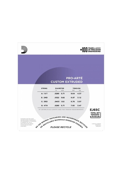 D'addario Ej65C Pro-Arte Concert Ukulele Teli