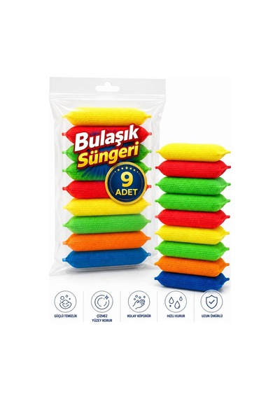 Nistabolje 9 Adet Petek Dokulu Bulaşık Süngeri Sihirli Pratik Sünger