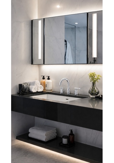 Newarc Newart 3 Delikli Lavabo Bataryası-krom