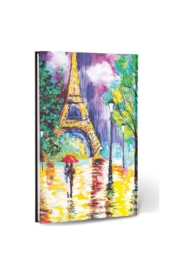 Paris Temalı Çizgili Mini Defter 124-Pembe