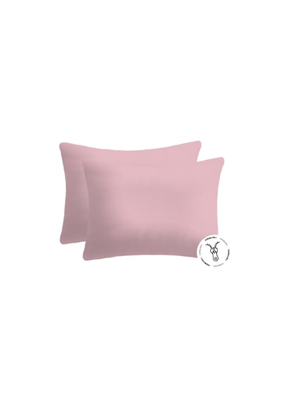 %100 Pamuklu Fermuarlı Yastık Kılıfı 50x70 2 Adet Pudra - Pembe