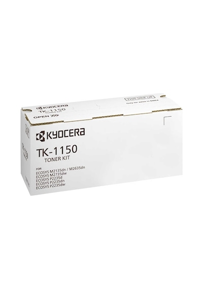 Kyocera Tk-1150 Toner Kartuşu Siyah 1t02rv0nl0. Ecosys M2135dn, Ecosys M2635dn, Ecosys M2735dw, Ecosys P2235dn, Ecosys P235dw İle Uyumlu