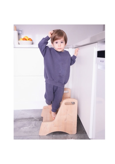 Alfacountry Montessori Bebek & Çocuk Basamağı Güvenli Ve Kullanışlı Kahverengi