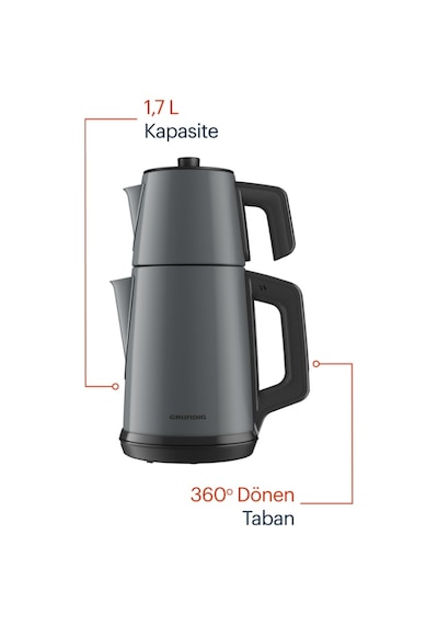 Grundig CM 4342 1650 W 0.7 + 1.7 Lt Çay Makinesi