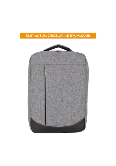 Dada Unisex Gri Laptop Sırt Çantası Okul Ofis İş Günlük Kullanım 15,6" İnç Su Geçirmez Kumaş Gri