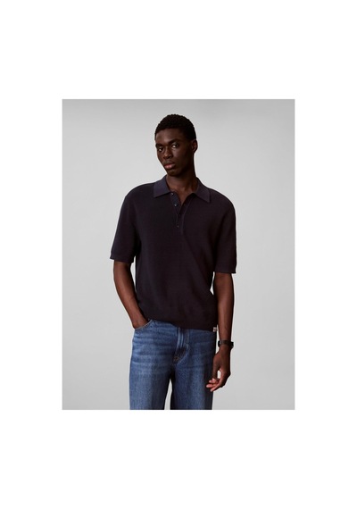 Calvin Klein Ss Cotton Waffle Pol-16162 Mavi