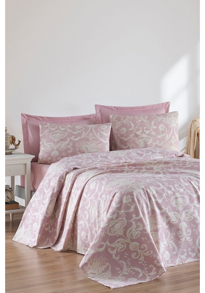 Doğal Pike Baskılı Çift Kişilik Tuval Lila Lila