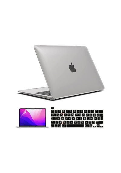 Apple Uyumlu MacBook Pro 13 Inç M1 A2338 Kılıf + Klavye Kılıfı + Film