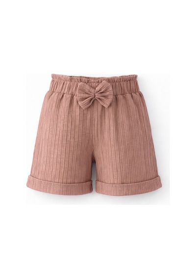 Esila Kids Kız Çocuk Bermuda Şort Beli Lastikli Duble Paça Gülkurusu