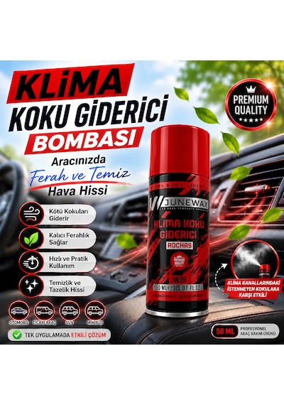 Klima Koku Giderici Bombası 150 Ml - Araç İçi Koku Giderici, Klima Temizleyici, Kalıcı Ferahlık Jeune Mor Koku Kırmızı