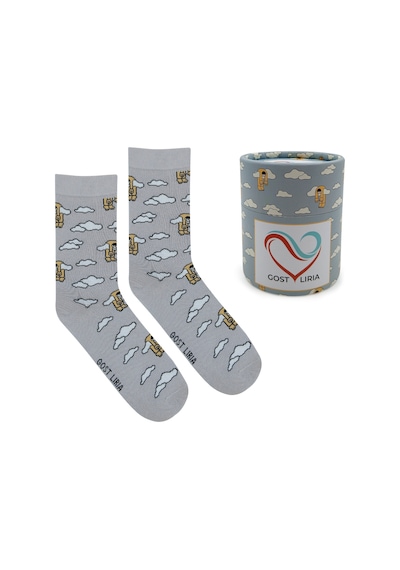 Gost Liria- Tired Socks Desenli Unisex Soket Çorap Taş