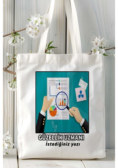 Art Hediye Güzellik Uzmanı Baskılı Bez Omuz Çantası Kişiye Özel Model 1 Çok Renkli
