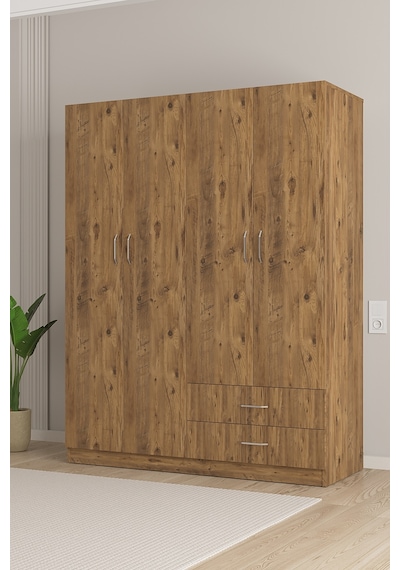 Aeka Ae-1077 Terra 4 Kapaklı 2 Çekmeceli 3 Askılıklı Raflı 140x182x53 Cm Gardırop Atlantik Çam Aeka Ae-1077 Terra 4 Kapaklı 2 Çekmeceli 3 Askılıklı Raflı 140x182x53 Cm Gardırop Atlantik Çam