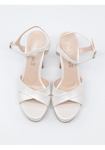 Nesil Shoes Carel 3026 Sedef Çapraz Platform Kadın Sandalet