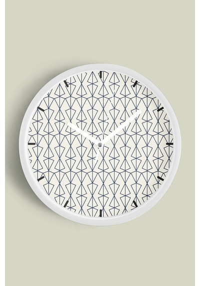 Modern Duvar Saati - 30cm - Önü Camlı Beyaz Kasa - Sessiz Mekanizma-jh0851 Beyaz