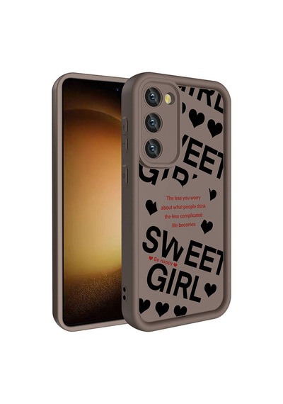 Zore Galaxy Uyumlu S23 Kılıf Kamera Korumalı Baskılı Arka Yüzey Klas Kapak - Açık Kahve Açık Kahve